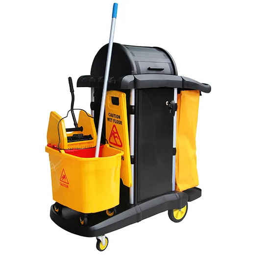 Wagen Poly Range Lockable Janitors Cart - Special order